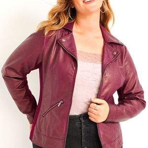 Maurices Faux Berry Moto Jacket